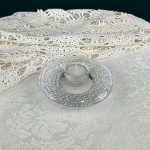 Vintage Ice Clear Crystal Statement Tealight Holder
